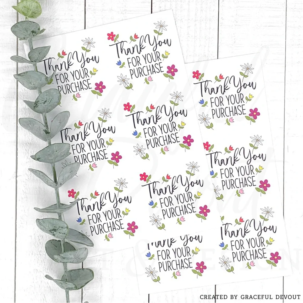 🌷Thank you for your purchase- 2" (inches) 96ct.) Stickers - Picture 5 of 7